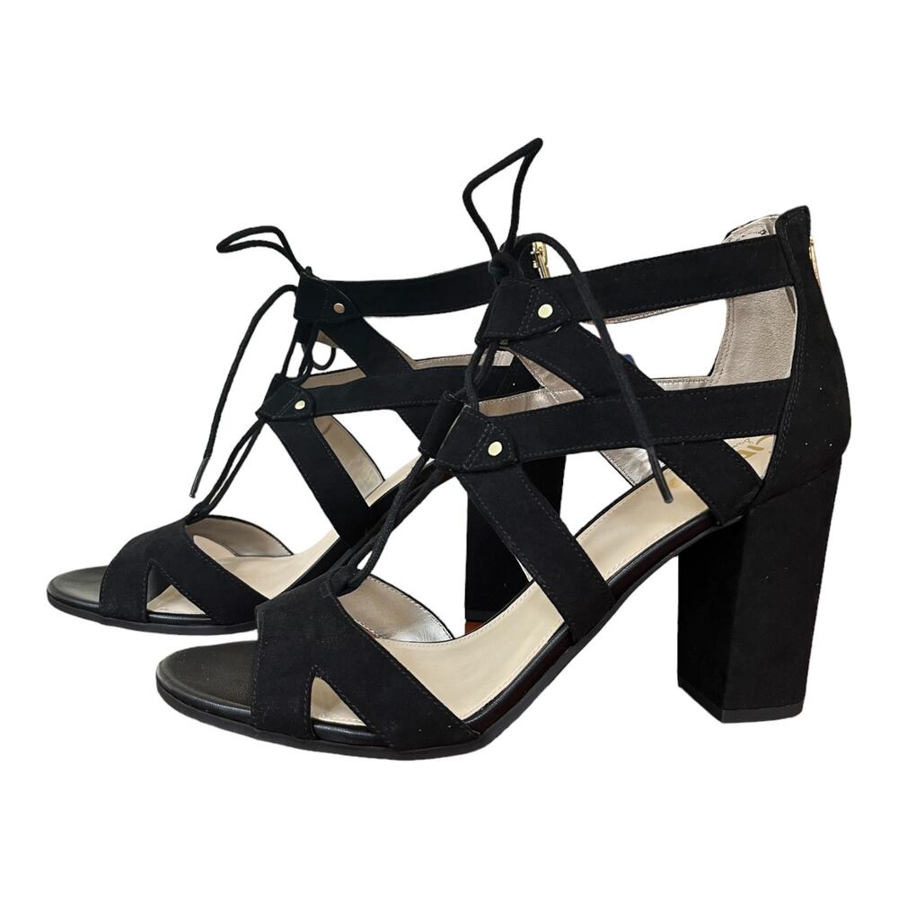 NEW Circus by Sam Edelman Black Emelia Strappy Sandals Faux Suede Women's 8.5